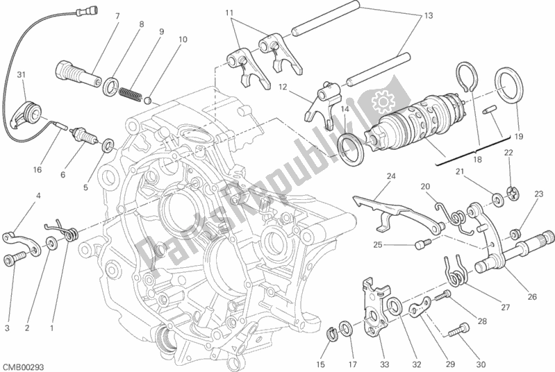 Todas as partes de Shift Cam - Garfo do Ducati Monster 1100 S ABS 2010